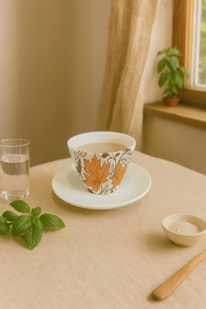 Tasse à expresso conique + coupelle