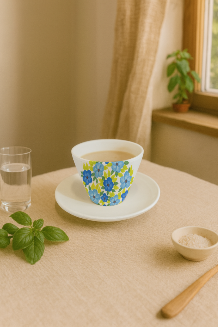 Tasse à expresso conique + coupelle