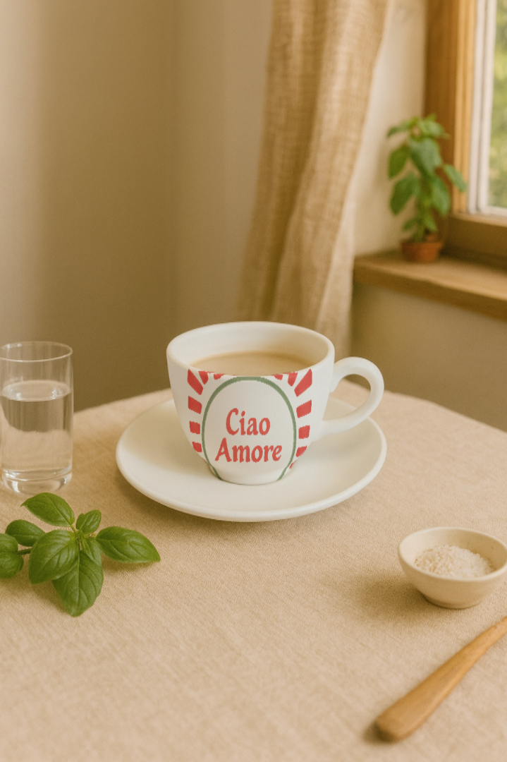 Tasse à expresso + coupelle