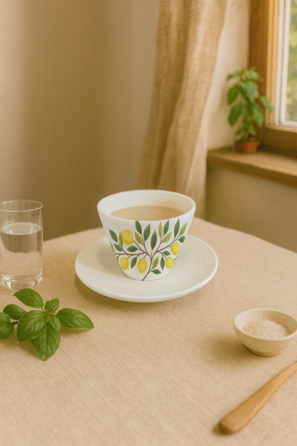 Tasse à expresso conique + coupelle