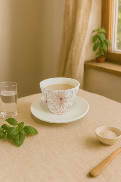 Tasse à expresso conique + coupelle