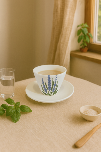 Tasse à expresso conique + coupelle