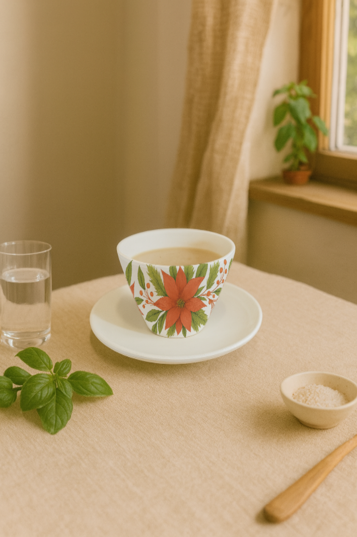 Tasse à expresso conique + coupelle