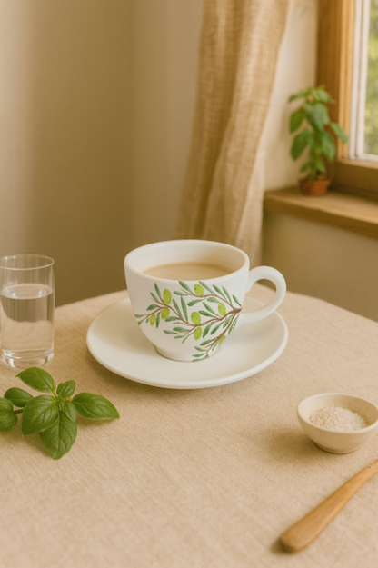 Tasse à expresso + coupelle