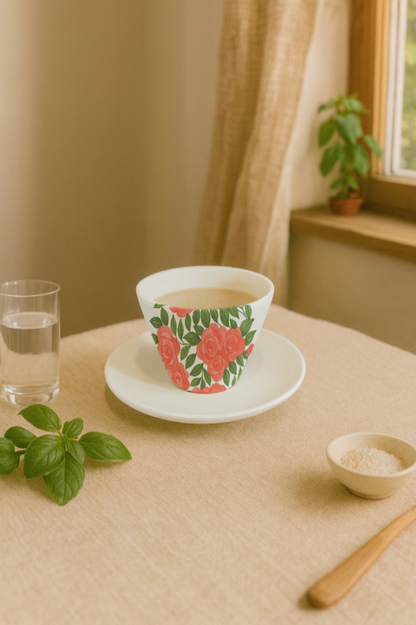 Tasse à expresso conique + coupelle