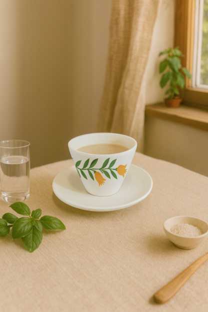 Tasse à expresso conique + coupelle